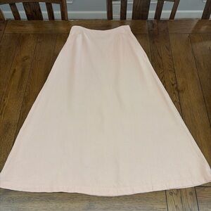 Eileen Fisher 100% Silk Maxi Skirt Long Pink Side Zipper Women’s Size M FLAW